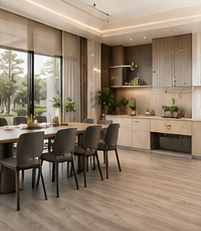 Không gian sàn vân gỗ minh họa